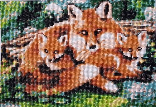 Diamond craft painting, Foxes